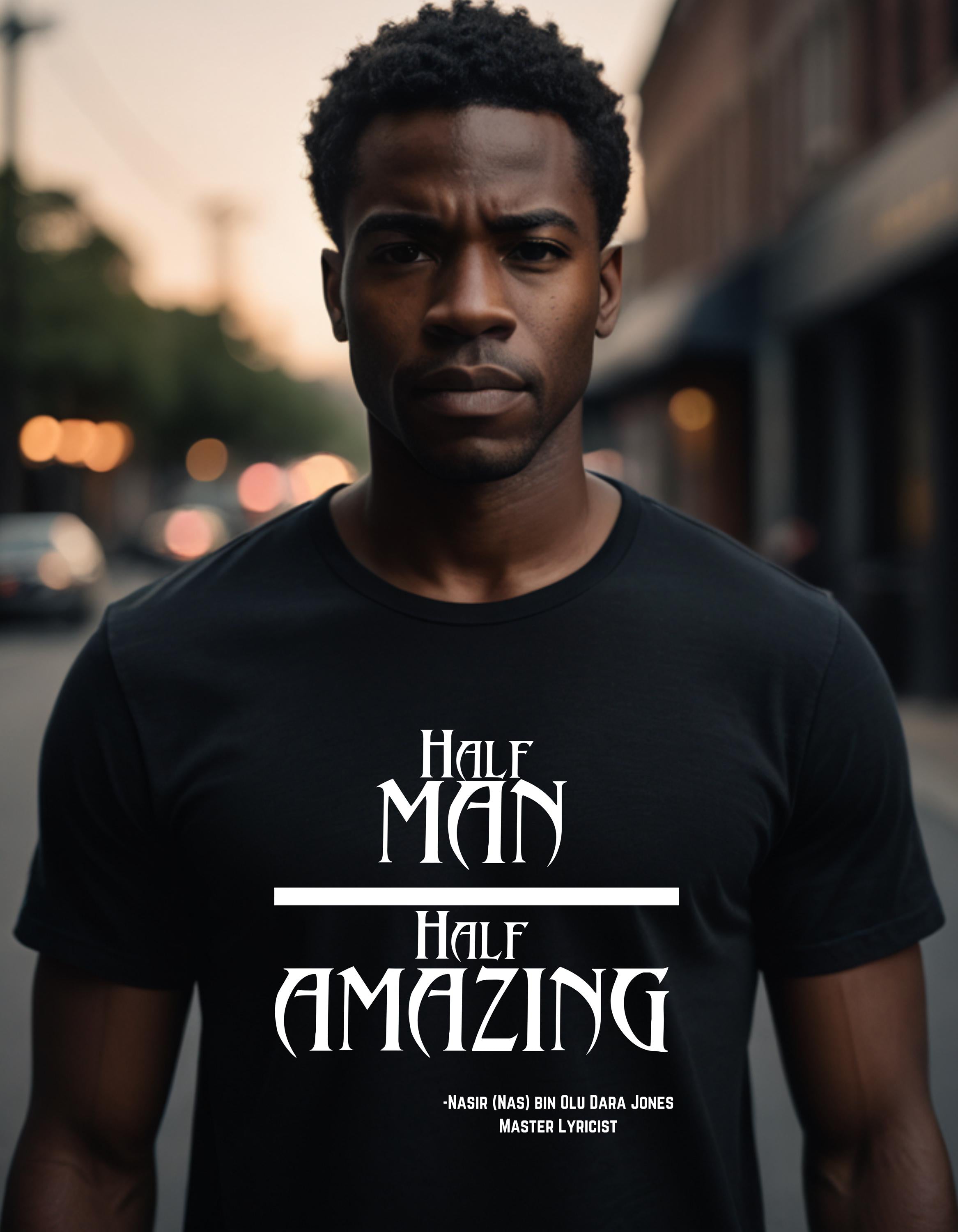 Nas Inspired T-Shirt from classic 90's album Illmatic--Half-Man/Half-Amazing