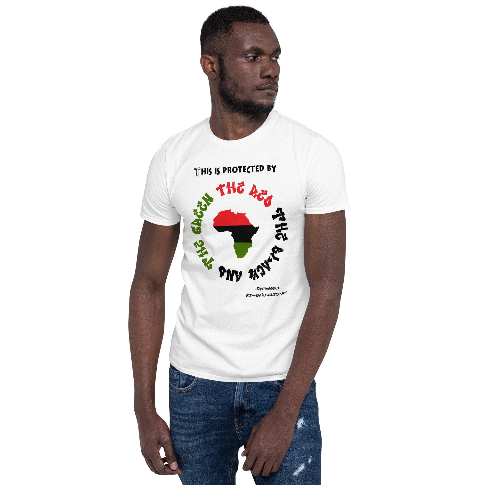 This is Protected by the Red, the Black, and the Green, XClan inspired tee