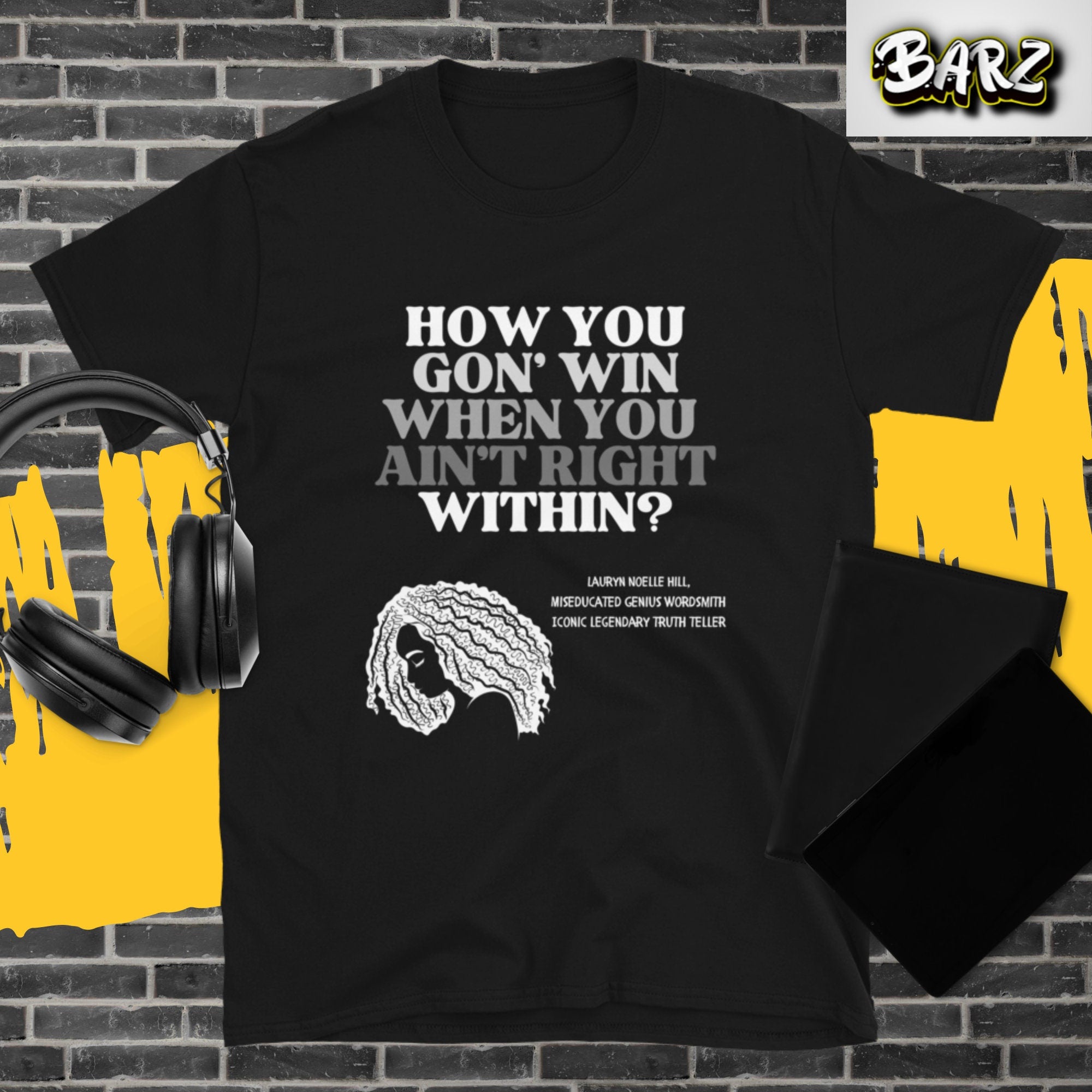 Rap Bars Lauryn Hill Unisex TShirt by 16BARZ
