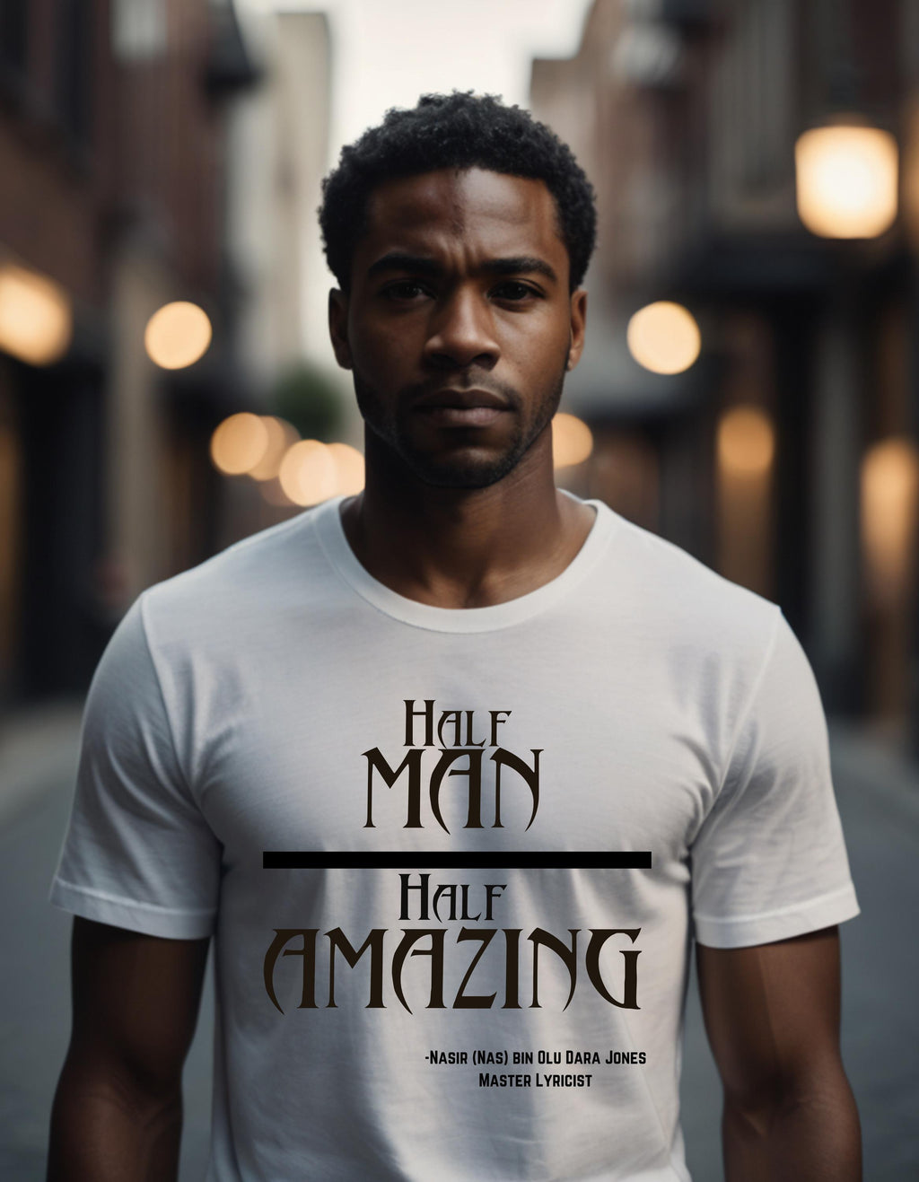 Nas Inspired T-Shirt from classic 90's album Illmatic--Half-Man/Half-Amazing