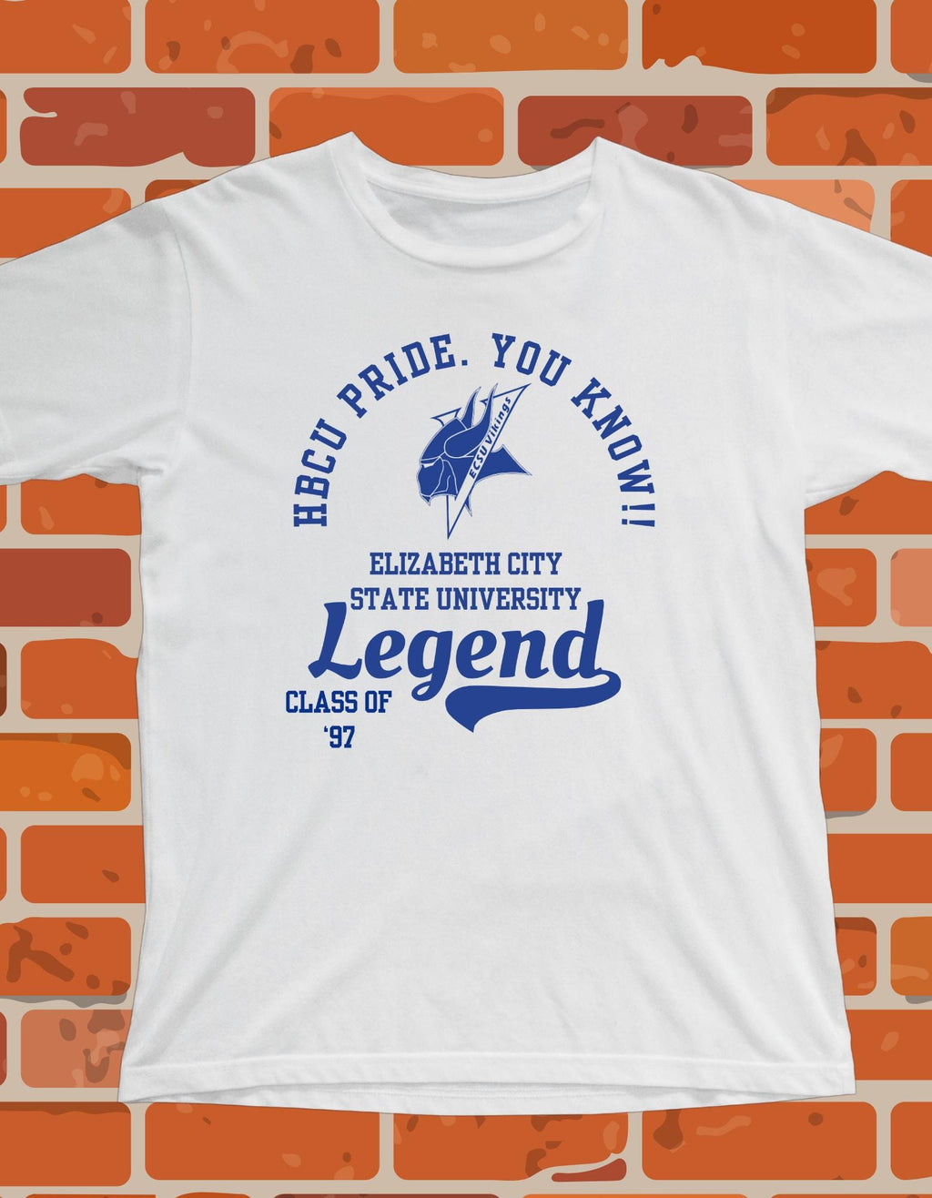 Elizabeth City State T-Shirt White 16BARZ HCBU CIAA Blue on White