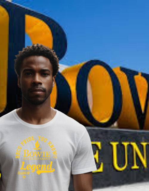 Bowie State T-Shirt White 16BARZ HCBU CIAA Gold on White