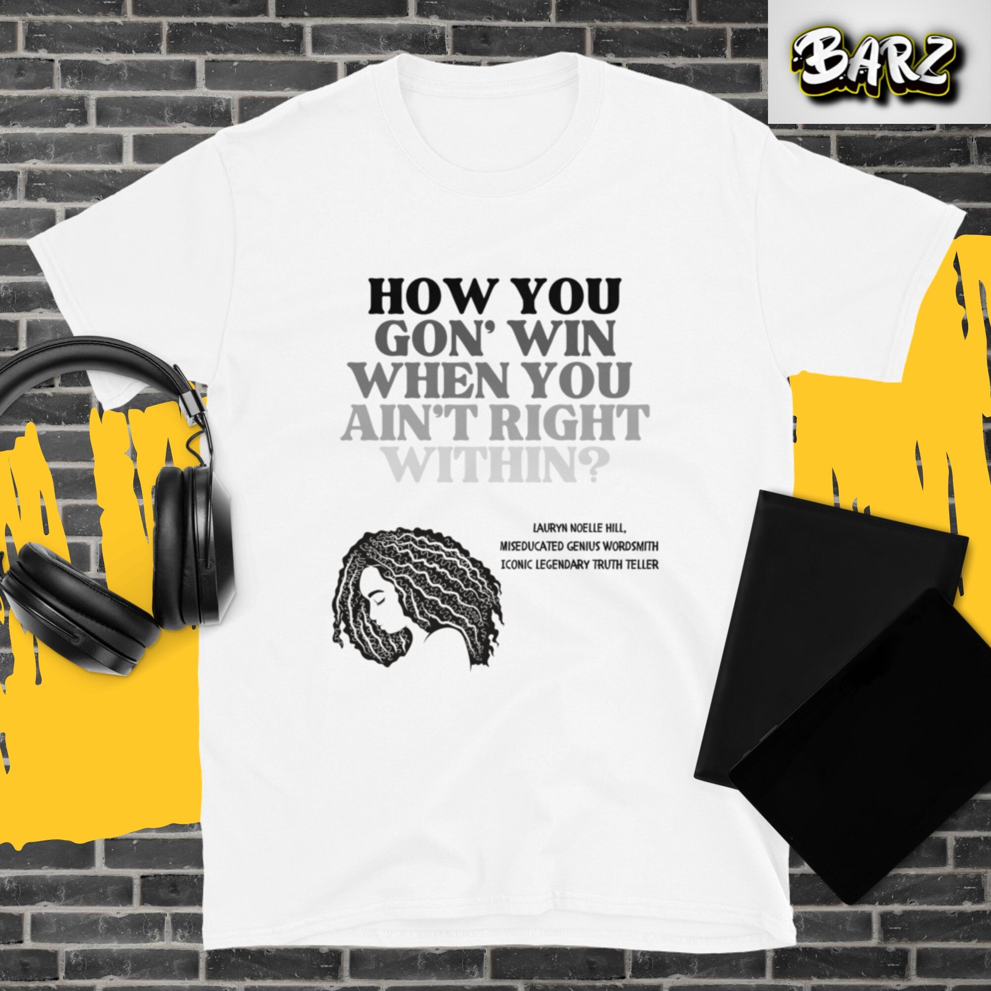 Rap Bars Lauryn Hill Unisex TShirt by 16BARZ