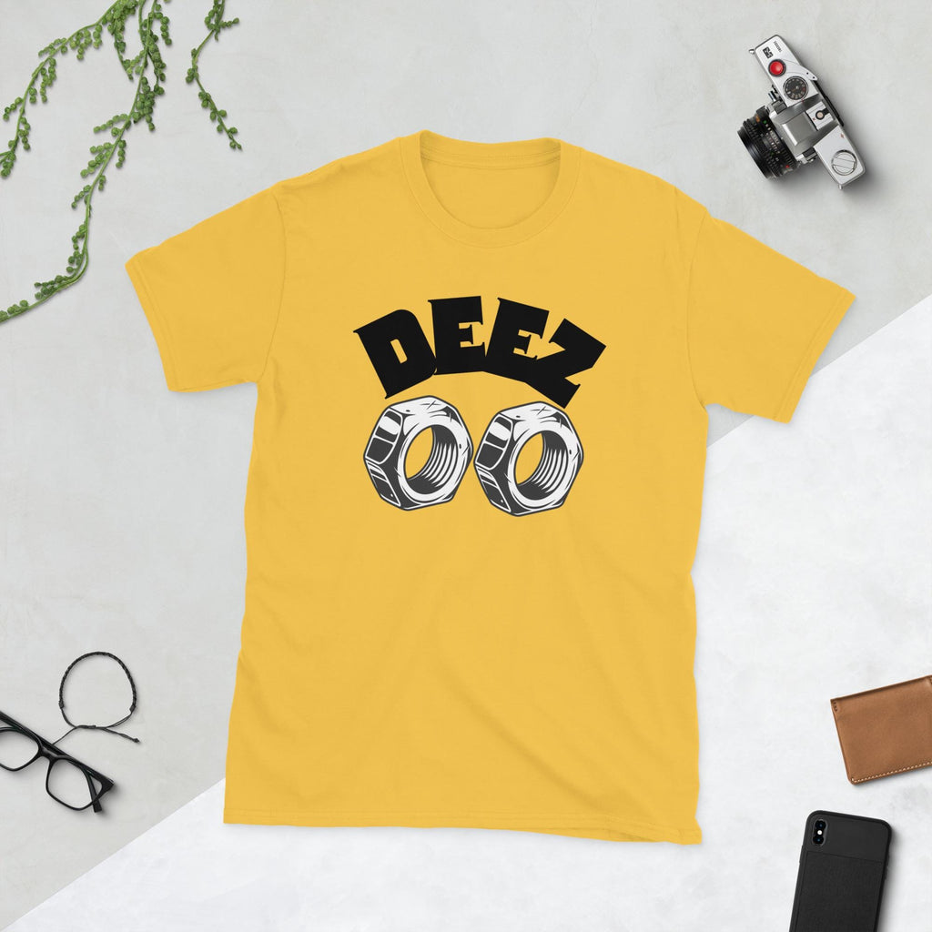 Deez Nuts" Retro Style Graphic Tee – Funny Bold Statement Shirt