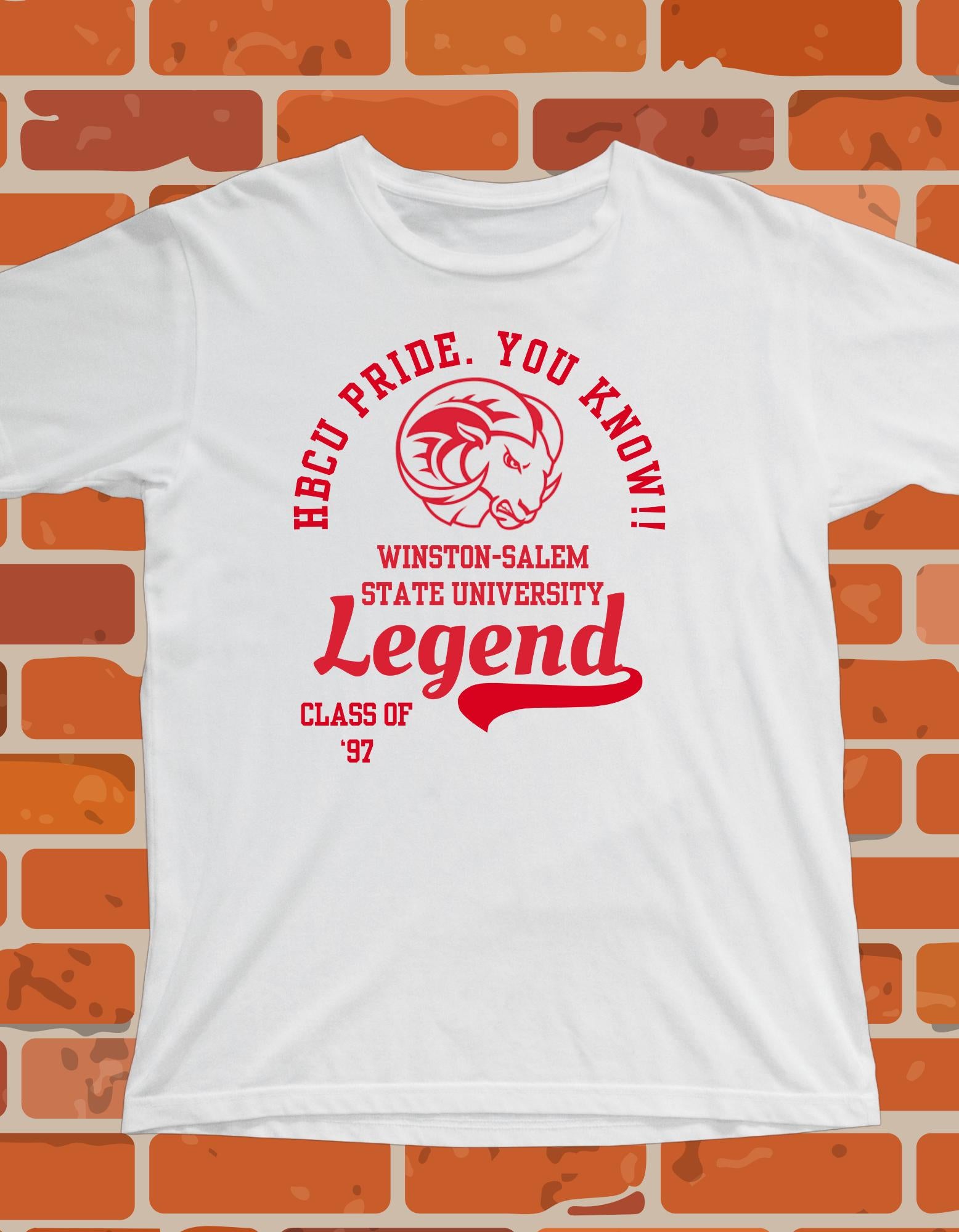 WSSU T-Shirt White 16BARZ HCBU CIAA Red on White
