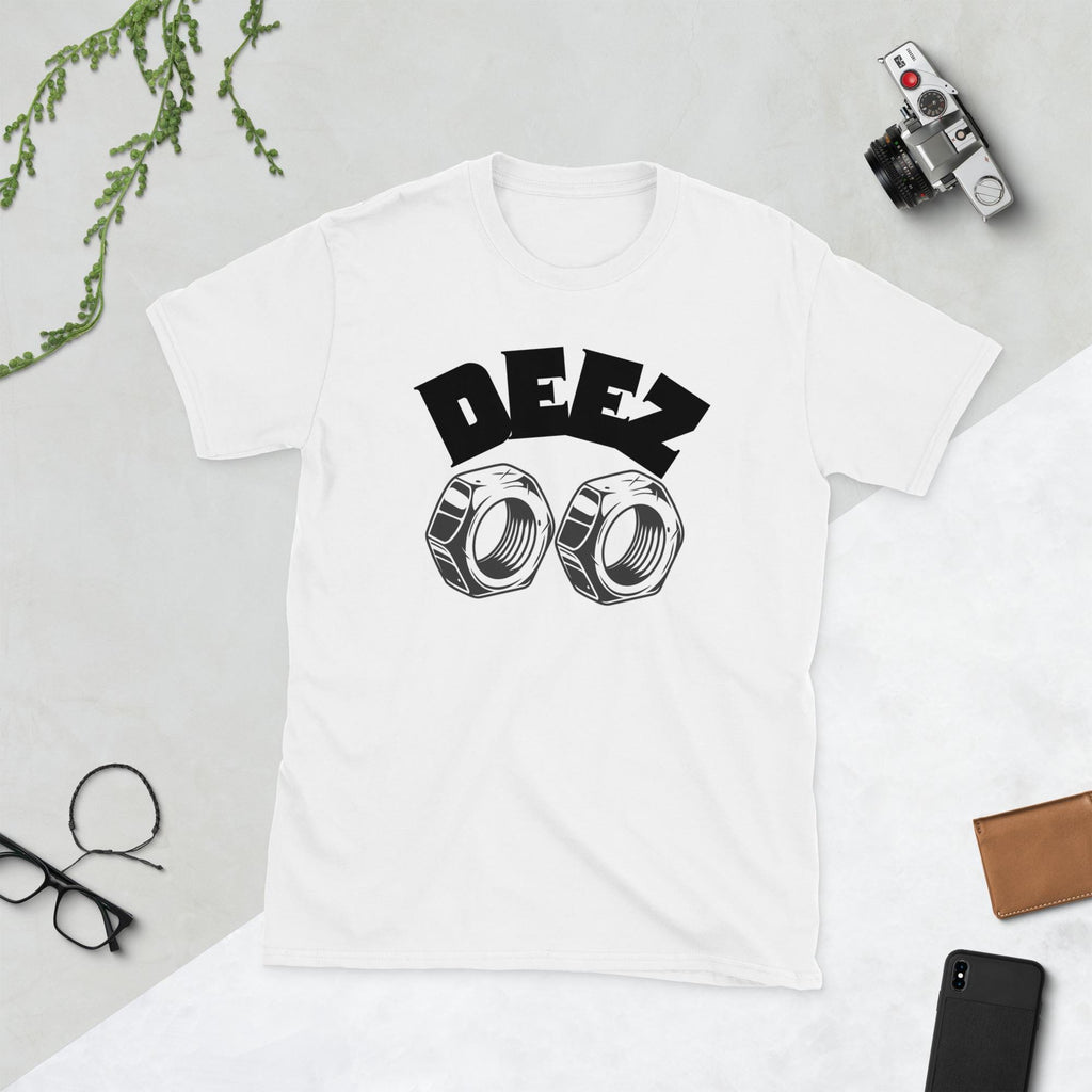 Deez Nuts" Retro Style Graphic Tee – Funny Bold Statement Shirt