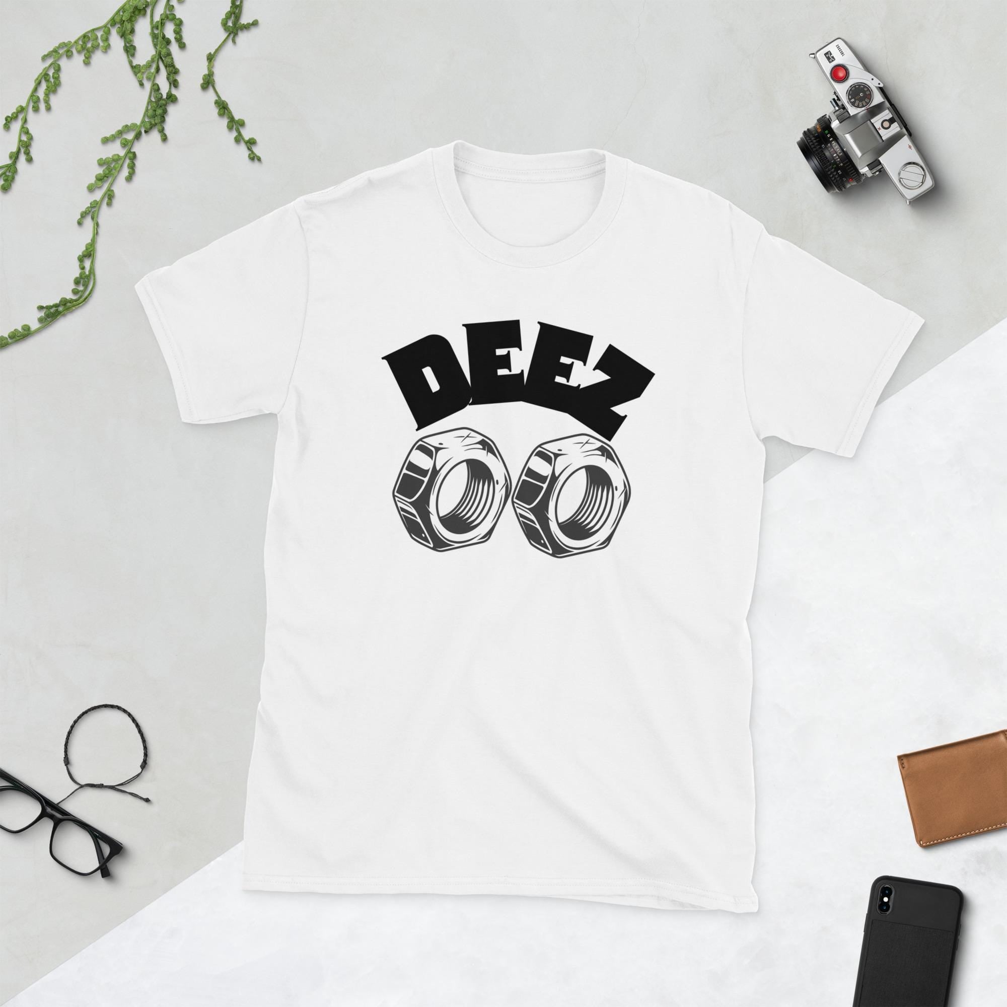 Deez Nuts" Retro Style Graphic Tee – Funny Bold Statement Shirt