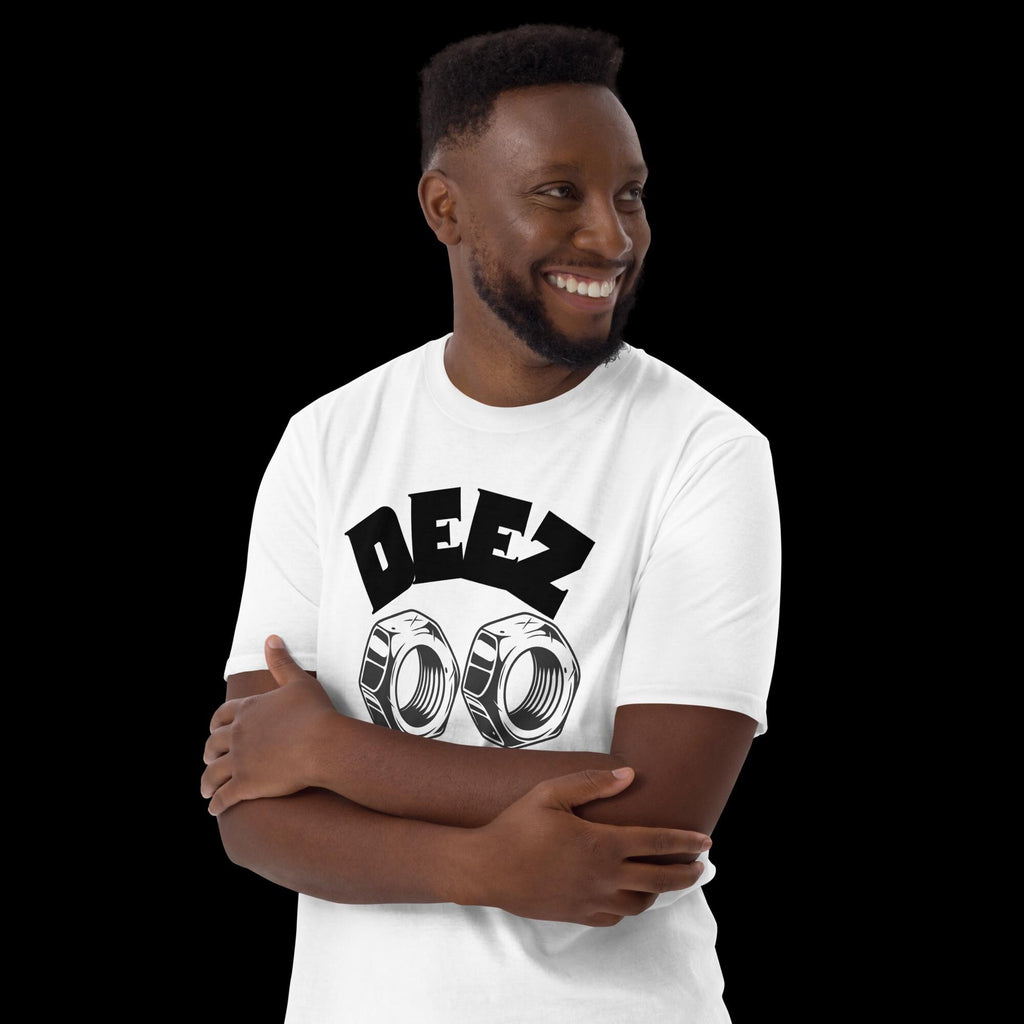 Deez Nuts" Retro Style Graphic Tee – Funny Bold Statement Shirt